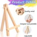 16 Pcs 5 Inch Mini Wood Display Easel, A-Shaped Small Wood Easel for Displaying Small Canvases, DIY Crafts, Photos, Gift, Home Decoration