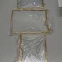 3 Pcs Glass Picture Frame for Pressed Flower,Golden Hanging Photo Frame Clear Glass Artwork Display Frame with Chain for Dried Plant Gallery Wall Decor DIY Home Wall Art