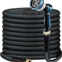 Non-Expanding Garden Hose 100ft Flexible, Burst-Resistant, Anti-Kink, 10-Function Spray Nozzle, Lightweight & Durable for Outdoor Use(Blue or Green)
