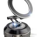 Tri-Folding Car Phone Holder for Magsafe[80+LBs Strongest Suction & 2850gf Strongest Magnetic], 360°Adjustable Phone Holders for Car, Suction Cup Phone Mount for iPhone17Pro Max / 16/ 15/ 14Series，Black