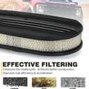 Universal 15" Oval Half Finned Air Cleaner Assembly,with Mounting bolt Black Aluminum Alloy Oval Polished Full Finned