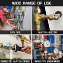 Boltigen 3/4" Heavy Duty Brass Garden Hose Tee - NPT Male x3 w/Swivel Port & 1X Hex Nipples, 3-Way Connector for Faucet to Sprinkler or Car Wash (Male to Female Adapters, Leak-Free)