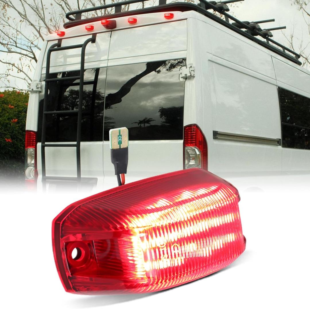 1PCS Red LED Cab Roof Lights for 2014-2023 Dodge Ram ProMaster 1500 2500 3500 Truck Van Clearance Marker Running Lamp Three Rows Red Lens