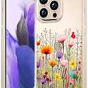 CCFUNCASE Compatible with iPhone 16 Pro Case Clear Cute for Women - Rugged Phone Cases Funda Protector Cover Skin (Yellow Florals Field Spring)