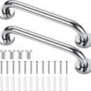 Blulu 2 Set Shower Grab Bar Stainless Steel Bathroom Grab Bar Handle Anti Slip Heavy Duty Bathtub Handle Support Balance Hand Rails for Bathroom Elderly Handicap Senior Pregnant (9 Inch)