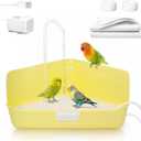 Automatic Bird Shower Bathtub for Budgie, Parakeet Bird Bath Indoor with Running Water, Parrot Bath Tub Shower, Parrot Bathing Pool with Fountain for Cockatiel, Conure, Quaker, Lovebird, Canary