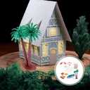 ABOOFAN 10Pcs Beach Miniature Dollhouse Decoration Beach Chair Palm Tree Miniature Ornament Kits Accessories Statues for DIY Fairy Garden Cake Topper