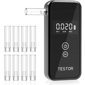 Breathalyzers, 2025 Upgraded Professional-Grade Portable Breathalyzers for Alcohol High-Accuracy Alcohol Breathalyzer Tester with 8 Reusable Mouthpieces