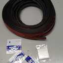 Black Rubber Weather Stripping Door Seal Strip, D Shape Door Rubber Weather Seal Strip, SelfAdhesive Weatherstripping Soundproofing Doors Sealing Strip for Windows (50 feet, Black)