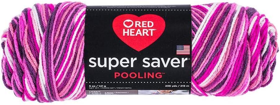2 x Red Heart Super Saver Pooling Berry Pooling