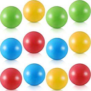 Civaner 12 Pieces Multi Colored Plastic Replacement Balls Small Bulldozer Popper Toy Balls 1.75 Inch Soft Crush Proof Air Filled Ocean Ball for Toddlers (Classic)