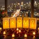 Bucherry 13 Pcs 2026 Prom Light up Letters Set Luminary Paper Bags with LED Lights 10 x 6 Inches Hollow Out Letters Sign with Flameless Tea Light for Prom Night Graduation Party Supplies