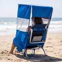 Nice C 5 Position Reclining Backpack Beach Chair with Canopy (Blue, 2 Pack)