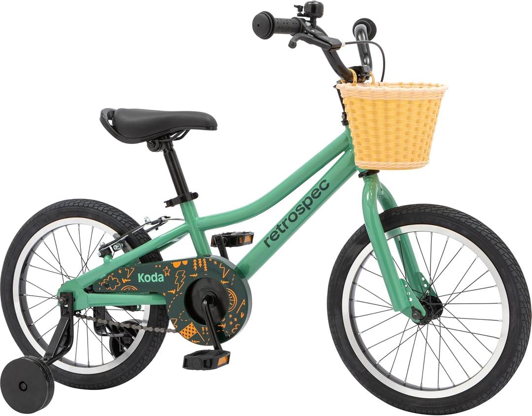 Retrospec Koda 16-Inch Kids Bike with Training Wheels & Safety Features - Adjustable Height Beginner Bicycle for Children 4-6 Years Old 16 Inch Kids Bike