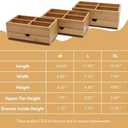 GOBAM Bamboo Makeup Organizer and Storage with Drawer, Wooden Cosmetic Organizer Countertop for Bathroom, Bedroom, Kitchen & Dresser, Desk Organizer with Drawers and Make up Vanity Station - Medium