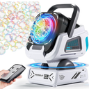 Belemar Upgraded Bubble Machine with Remote Control, Automatic Rotation & RGB Lights, 1800mAh Rechargeable Battery, Type-C Charge, Bubble Maker for Kids, Weddings, Birthday Parties, Outdoor Activities
