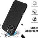 Case for iPhone 16 Pro Max Back Leopard Pattern Design, Black | Soft TPU Bumper PU Leather Shock Absorption Anti-Drop Protective Slim Cover for Women Girls Men