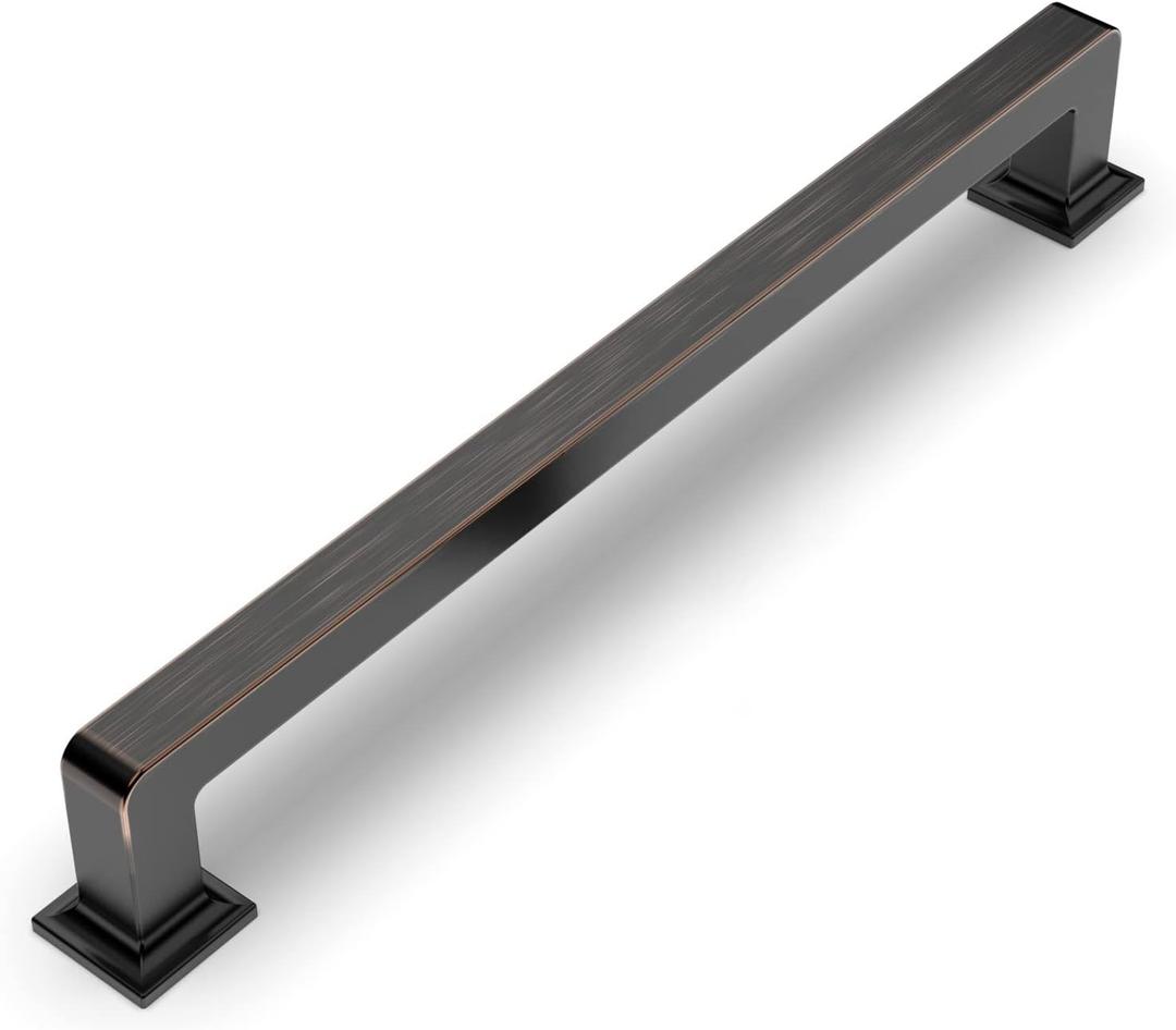 Amerdeco 10 Pack Oil Rubbed Bronze Cabinet Pulls 7 Inch Hole Centers Kitchen Cabinet Handles Cabinet Hardware Kitchen Handles for Cabinets Cupboard Handles Drawer Pulls ZH0019