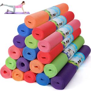 Wettarn 18 Pieces Yoga Mats Bulk Non Slip Exercise Fitness Workout Mats for Women Men Home Workout Gym Floor Exercising, 6 Colors, 68 x 24 x 0.12 Inches