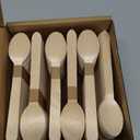 ECOLipak 300 Count Wooden Disposable Spoons, Compostable Wooden Spoons for Party, Camping, Traveling, Family Dinners