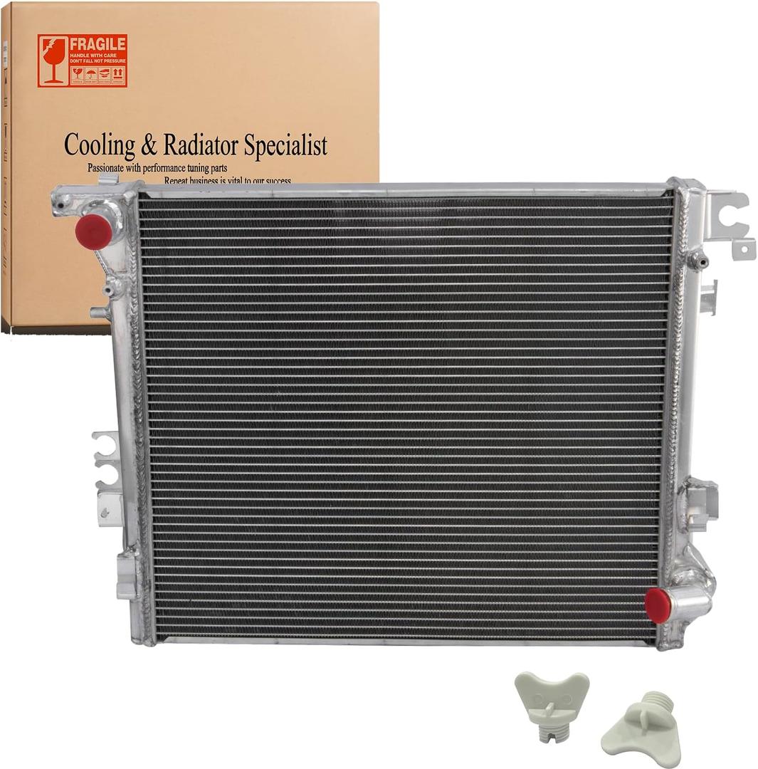 3 Row Aluminum Radiator Compatible with 2018-2022 Jeep Wrangler JL 2.0L 3.0L 3.6L 6.4LMT 2020-2002 Jeep Gladiator 3.0L 3.6L