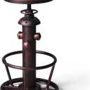 Vintage Swivel Bar Stool Industrial Coffee Kitchen Dining Chair Fire Hydrant Design Height Adjustable 24.8-30.7inch Solid Wooden Seat (Copper)