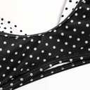 ZAFUL Women's Polka Dot Bikini Set Double Layer Halter Swimsuit Colorblock Side Tie 2 Piece Bathing Suit (Black, L)