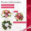 Hotop 24 Pcs Artificial Rose Flower Balls for Centerpieces, Silk Roses Kissing Balls Romantic Faux Floral Arrangements for Engagement Wedding Home Decor (Dusty Pink,Pink,White)