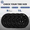 15 Inch Gloss Black Hubcaps for 2016-2022 Toyota Prius, 2017-2022 Prius Prime, 2020-2024 Corolla Hybrid LE, Fits OEM Alloy Wheel 42611-47441, Direct Replacement Wheel Covers, 4-Pack