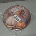 Vintage Fall Pumpkin Wall Art Round Framed,Farmhouse Floral Wall Decor Canvas Hanging Living Room,Rustic Autumn Paintings Prints Artwork Decorations for Bedroom Thanksgiving Halloween 10x10in