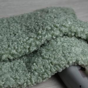 Cuddly Sherpa Fleece Lining Fabric Thick Faux Plush Fur Fabric for DIY Sewing Crafts Coat Costume Thermal Lined Material Pillow Rugs(Color: Green Gray)