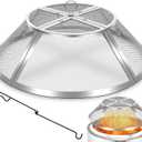 Fire Pit Spark Screen for Solo Stove Bonfire Shield 19.5inch,Stainless Steel Fire Pit Spark Cover Protector for Solo Bonfire,Fire Pits Mesh Screen Top Guard Outdoor Accessories Heavy Duty-Silver