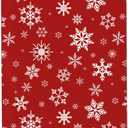 Hand Towel Christmas Red Snowflake Xmas Face Washcloth Fingertip Bath Towels 27.5 x 15.7 Inch Microfiber Quick Dry Soft Absorbent Luxury Kitchen Dish Cloth for Bathroom Beach Gym Hotel Salon Spa Sport (A091)