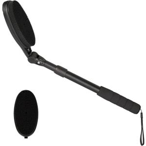 EASACE Back Scrubber for Shower, Soft Silicone Bath Body Brush with Long Handle, Adjustable Head with 1 Extra Replacements