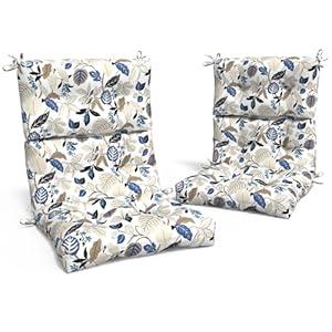 Melody Elephant Adirondack Chair Cushions Set of 2, Water Resistant Outdoor High Back Chair Cushions, Rocking Chair Cushions for Patio Home Garden, 22" W x 20" D, Breeze Leaves Beige