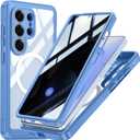 Magnetic Privacy Case for Samsung Galaxy S26 Ultra,Compatible with Magsafe,Anti Peeping Screen Protector Anti SPY Cover,Double-Sided 360 Degree Full Cover S 26 Ultra Phone Case,Blue