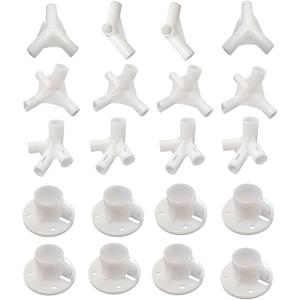 20pcs White Canopy Fitting Spare Parts for 10'x30' Outdoor Canopy Tent Patio Gazebo Awning Tent Feet Corner Center Connector (3x9 m)