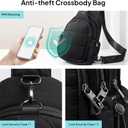 TOPEAST Sling Bag for Women, Anti-Theft Crossbody Bag with RFID Blocking & Water Bottle Holder for Travel, Water-resistant