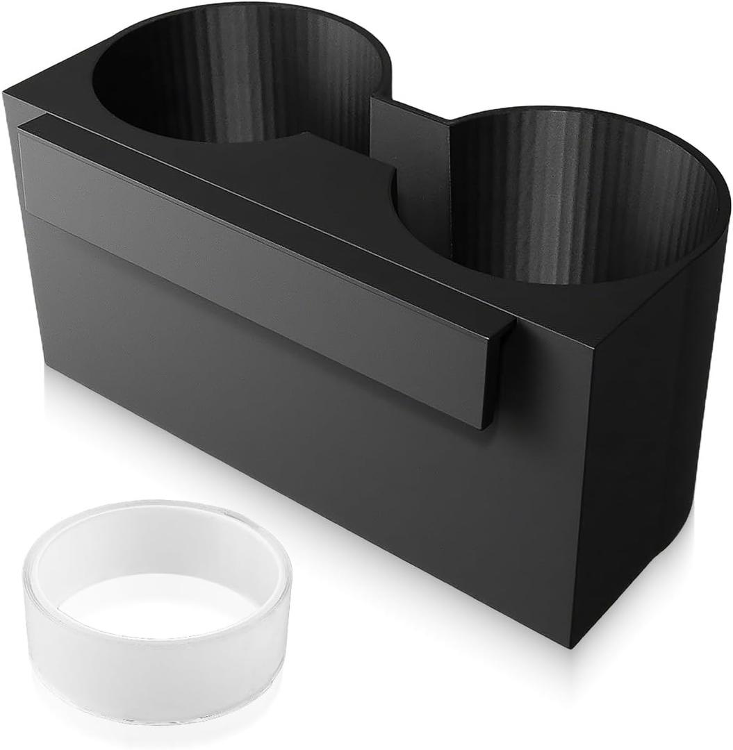 Rear Dual Cup Holder Compatible with Chevrolet Yukon Denali Tahoe Suburban and GMC Sierra Silverado 2015-2020, 3-Inch Cupholder Durable Plastic