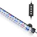 hygger 24/7 Mode Submersible Aquarium LED Light, Full Spectrum Hidden Fish Tank Light with 3 Rows Beads 7 Colors Auto On Off Sunrise-Daylight-Moonlight, Adjustable Timer Brightness