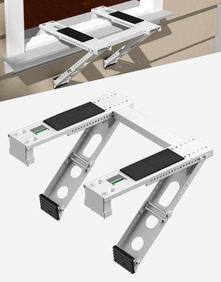 Window Air Conditioner Support Bracket: Heavy Duty Ac Window Bracket Kit Outside, 220 lbs Air Conditioning Holder Drilling for 5000 to 22000 Btu Unit