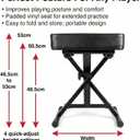 RockJam Premium Adjustable Padded Keyboard Bench or Piano Stool with Lessons.