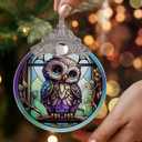 Jocidea Owl Christmas Ornaments - Owl Hanging Ornament - Owl Christmas Decor - Owl Suncatchers for Windows - Christmas Owl Gifts - Owl Lovers Gifts - Owl Ornaments for Christmas Tree