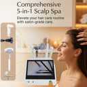 5-in-1 Hair & Scalp Care System - with Magnifying Lens, Massage Brush, Vibrating Comb, Relaxation Head & Refreshing Spray - Personal Grooming Device for Home Salon Use