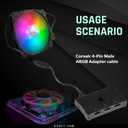 EZDIY-FAB Adapter Cable for Corsair RGB HUB, Lighting Node CORE, Commander CORE and iCUE Commander CORE XT, Smart RGB Lighting, Connect to Any 5V 3-Pin ARGB Devices (2 x 10cm)