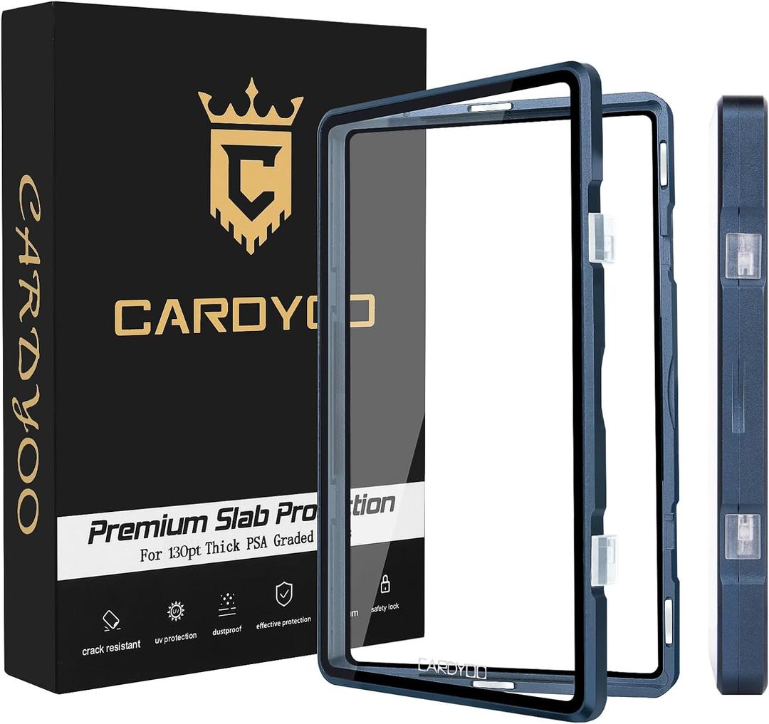 PSA Slab Case, CARDYOO Premium PSA Slab Protector, Metal Graded Card Case for 130PT Standard Card, UV Resistant Composite Glass, Nebula Purple