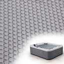 Hot Tub Bubble Blanket - 7 x 7 FT 16-Mil Square Pool Spa Solar Cover | Heavy Duty Floating Heat Retaining Thermal Blanket for Insulating Solar Heating Gray