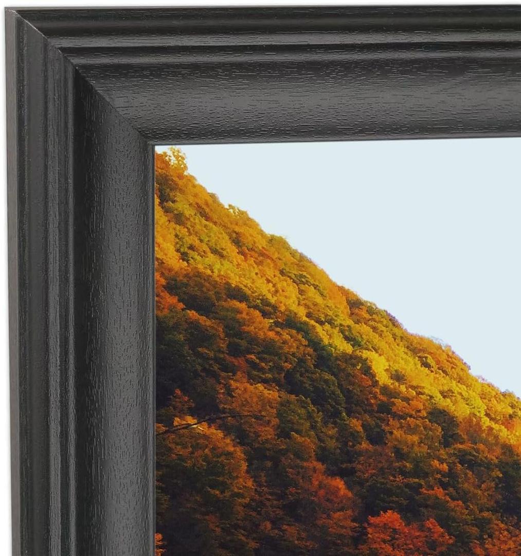 22x26 inch Picture Frame Solid Wood Black, Suitable for Panoramic Photo Frame, Posters, Painting, Group Photo, Puzzle (A23B2226)