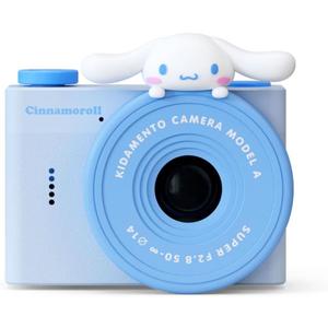 kiimento Sanrio Licensed Kids Mini Camera, Best Travel Buddy Cinnamoroll Digital & Video Camcorder for Girls & Boys Ages 3+, Selfie Dual Lens, 32GB Memory Card, Birthday Gift (Model A)
