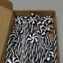 Hotop 60 Pieces Christmas Candy Cane Hanging Ornaments Black and White Lollipop Peppermint Christmas Tree Decorations for Xmas Holiday Decoration